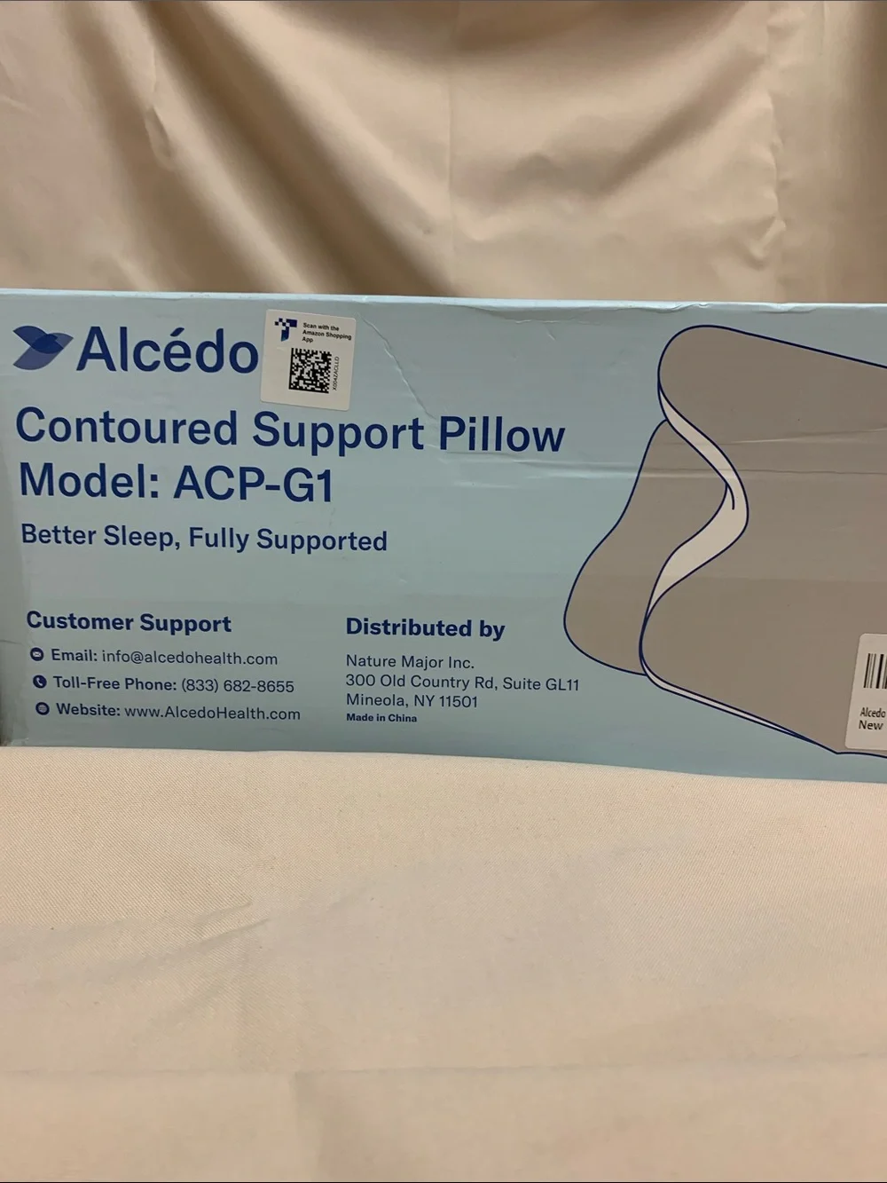 ACP-G1 Contoured Support Pillow - Light Blue